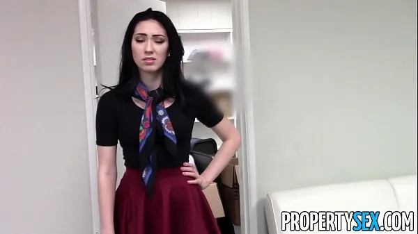 Świeża PropertySex - Beautiful brunette real estate agent home office sex video rura napędowa