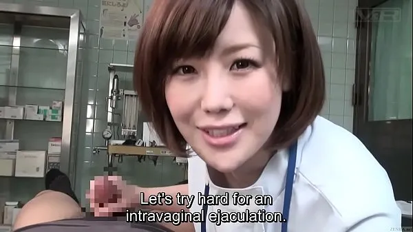 Fresh Subtitled CFNM Japanese female doctor gives patient handjob drive Tube