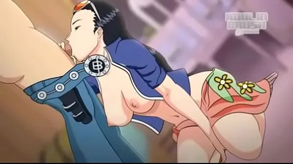 Fersk One piece futa blowjob nico robin and nami stasjonsrør