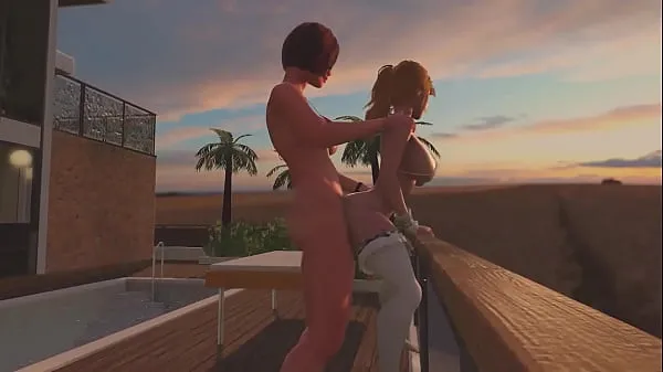 Fresh Redhead Shemale fucks Blonde Tranny - Anal Sex, 3D Futanari Cartoon Porno On the Sunset aandrijfbuis
