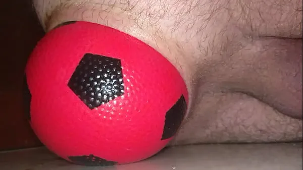 Fresh Huge 12 cm wide Inflatable Ball slowly leaving my Ass up close drive Tube