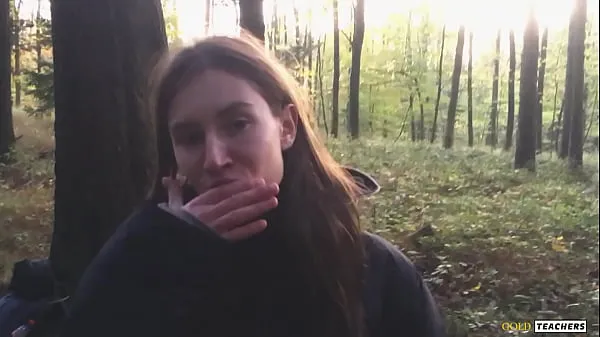 Fresh Russian girl gives a blowjob in a German forest (family homemade porn drive Tube