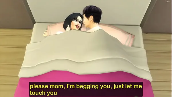 أنبوب محرك Japanese Step-mom and virgin step-son share the same bed at the hotel room on a business trip جديد