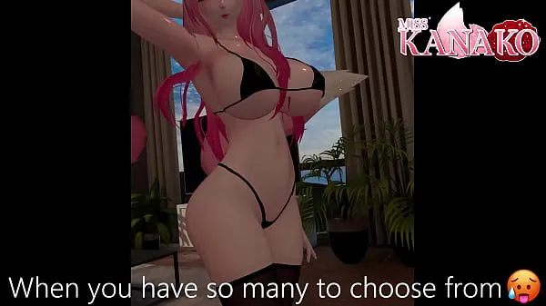 Fresh Vtuber gets so wet posing in tiny bikini! Catgirl shows all her curves for you drive Tube