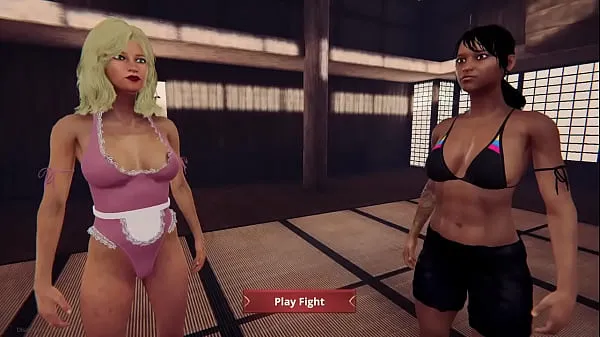 Tubo de unidad Dela y Faye teniendo una pelea de gatas en el dojo nuevo